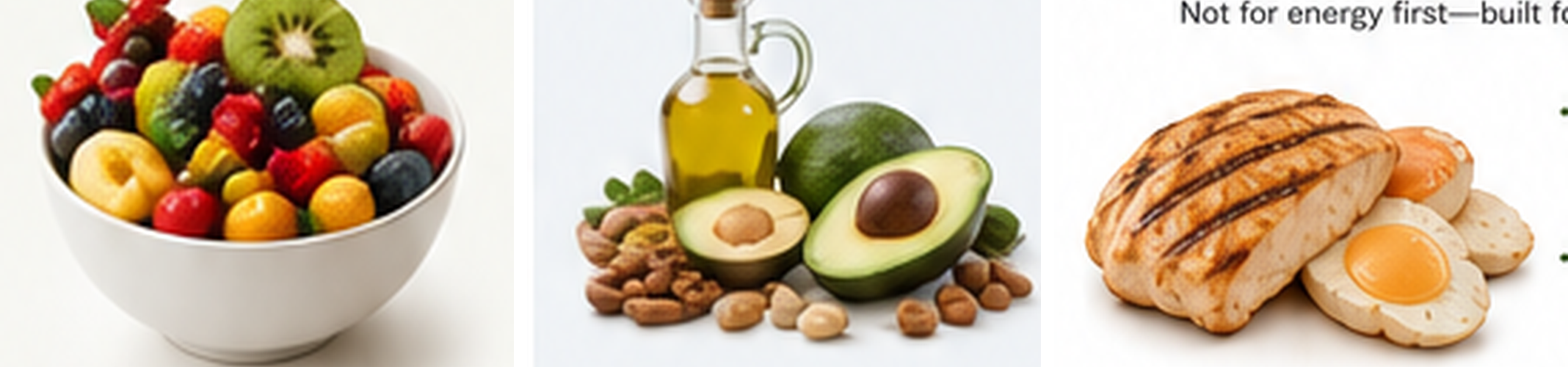 Whole-food sources of carbohydrate, healthy fats, and protein