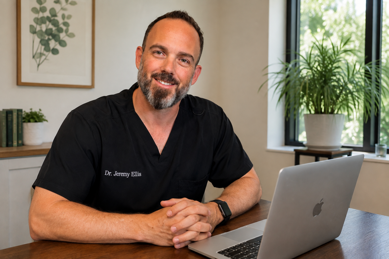 Dr. Jeremy Ellis seated in a consultation setting