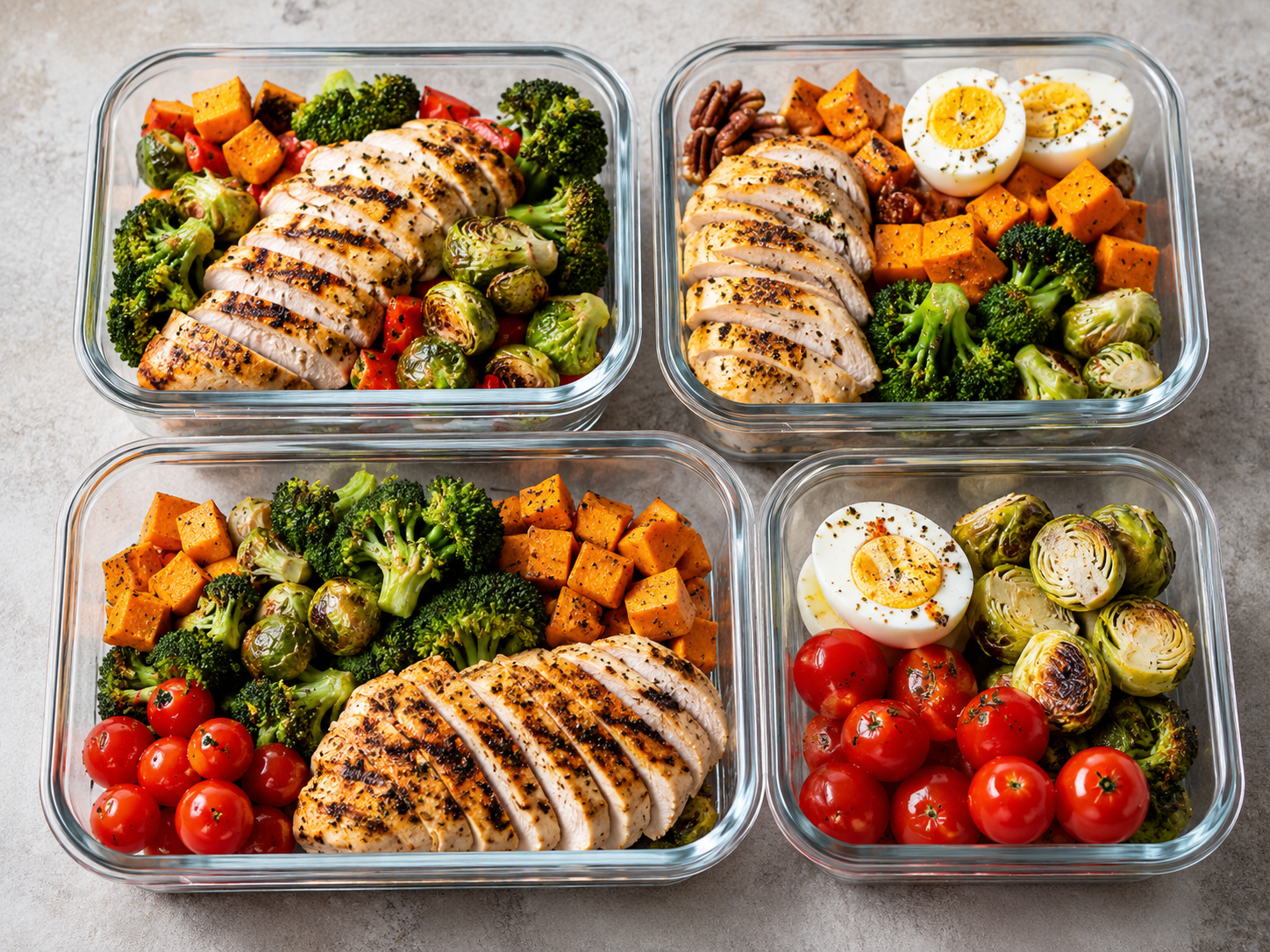 Whole-food meal with protein, vegetables and healthy fats