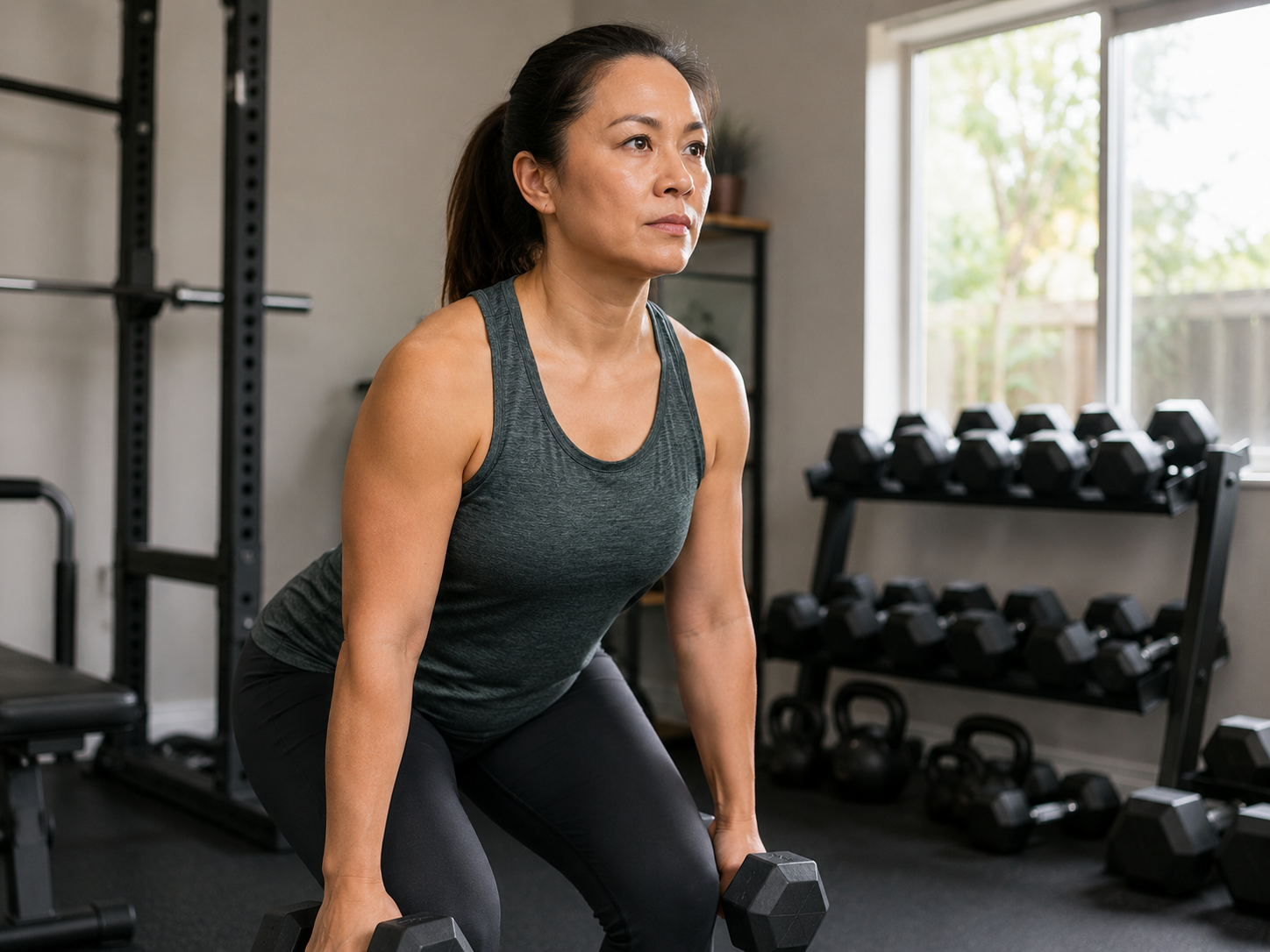 Adult performing resistance training to help preserve muscle during fat loss